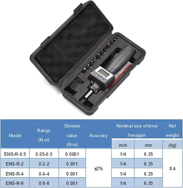 Alt view image 4 of 7 - Digital Torque Screwdriver Kit 1.2-inch LCD Display Reversible Torque Y5E4