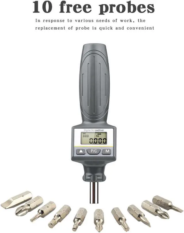 Alt view image 6 of 7 - Digital Torque Screwdriver Kit 1.2-inch LCD Display Reversible Torque Y5E4