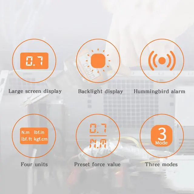 Alt view image 7 of 7 - Digital Torque Screwdriver Kit 1.2-inch LCD Display Reversible Torque Y5E4