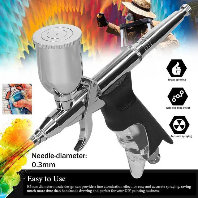Alt view image 3 of 7 - Multi-purpose Professional 0.3mm Airbrush for Car Model Making DIY Makeup O3N6
