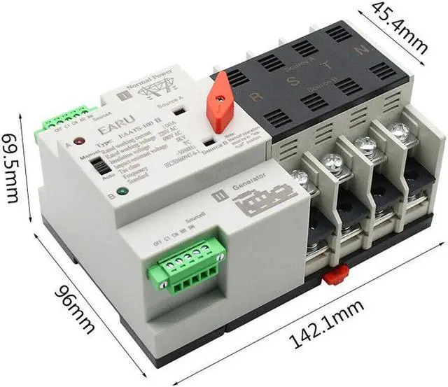 Alt view image 4 of 7 - Compact Automatic Transfer Switch Electrical Selector Switches Dual Z0W2