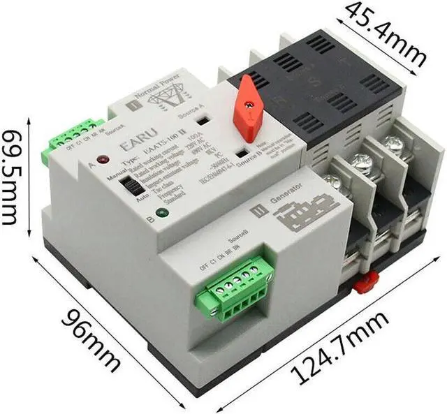 Alt view image 2 of 7 - Compact Automatic Transfer Switch Electrical Selector Switches Dual Z0W2