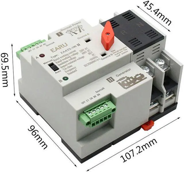 Alt view image 3 of 7 - Compact Automatic Transfer Switch Electrical Selector Switches Dual Z0W2