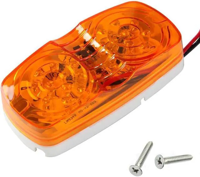 Alt view image 5 of 7 - Amber Trailer RV Marker Light, 10 High-intensity LED, 4x2, 12 Pcs | For Camper, Trucks, Boat 12V, Bullseye/Tiger Eye/Double Bubble Clearance Side Marker Light, IP67 DOT Compliant Surface Mount