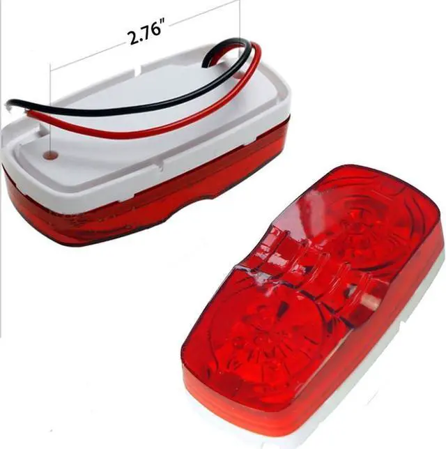 Alt view image 4 of 6 - Red Trailer RV Marker Light, 10 High-intensity LED, 4x2, 12 Pcs | For Camper, Trucks, Boat 12V, Bullseye/Tiger Eye/Double Bubble Clearance Side Marker Light, IP67 DOT Compliant Surface Mount