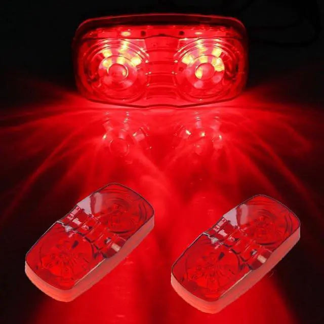 Alt view image 6 of 6 - Red Trailer RV Marker Light, 10 High-intensity LED, 4x2, 12 Pcs | For Camper, Trucks, Boat 12V, Bullseye/Tiger Eye/Double Bubble Clearance Side Marker Light, IP67 DOT Compliant Surface Mount