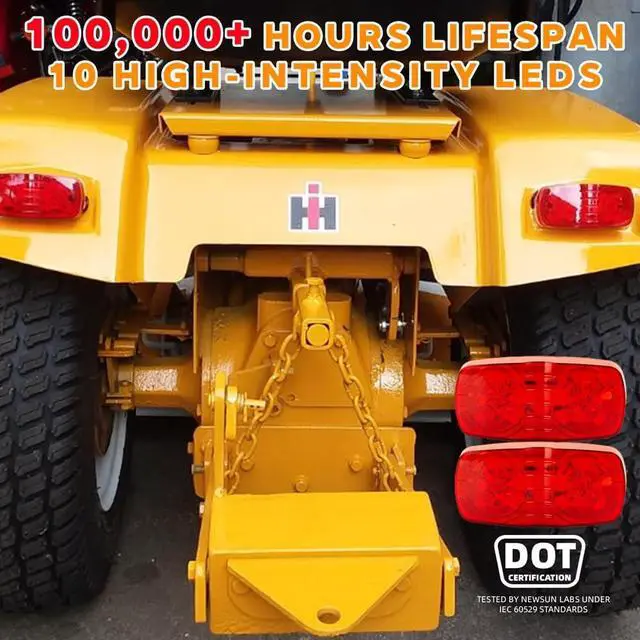 Alt view image 3 of 6 - Red Trailer RV Marker Light, 10 High-intensity LED, 4x2, 12 Pcs | For Camper, Trucks, Boat 12V, Bullseye/Tiger Eye/Double Bubble Clearance Side Marker Light, IP67 DOT Compliant Surface Mount