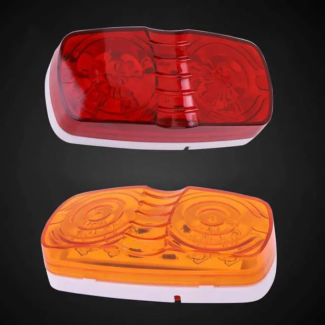 Alt view image 5 of 7 - 13Pcs Amber/Red Trailer Marker Light 4x2 Rectangle Led Light Indicators | 10LED Double Bullseye Side Marker Lights Tiger Eye Lamp Surface Mount RV Camper Trucks, 2 Wire