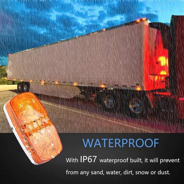 Alt view image 7 of 7 - 13Pcs Amber/Red Trailer Marker Light 4x2 Rectangle Led Light Indicators | 10LED Double Bullseye Side Marker Lights Tiger Eye Lamp Surface Mount RV Camper Trucks, 2 Wire