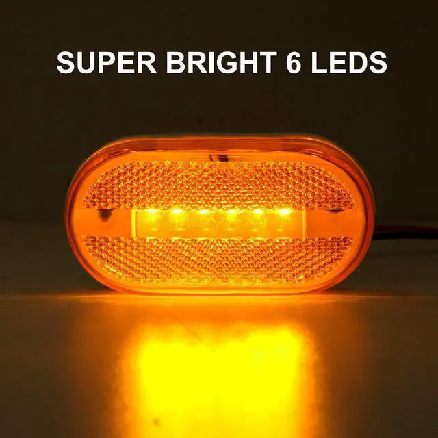 Alt view image 4 of 6 - 14Pcs 4" Inch Rectangular Led Trailer Marker Lights w/Reflex Lens | 2" x 4" Rectangle Trailer LED Clearance Side Marker Lights 6 LED Surface Mount for Truck RV Camper Motorhome Running Lights