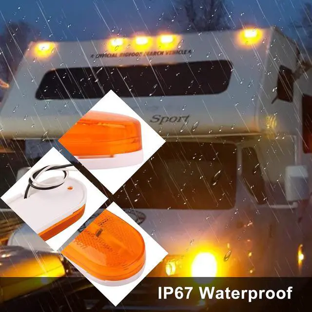 Alt view image 3 of 6 - 14Pcs 4" Inch Rectangular Led Trailer Marker Lights w/Reflex Lens | 2" x 4" Rectangle Trailer LED Clearance Side Marker Lights 6 LED Surface Mount for Truck RV Camper Motorhome Running Lights