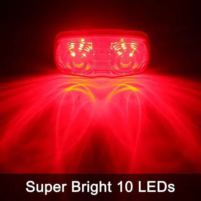Alt view image 4 of 6 - Double Bullseye Led Marker Trailer Lights 10 LED for RV Truck 7Amber+7Red