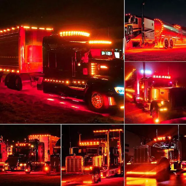 Alt view image 2 of 7 - LED Trailer Lights Kit Front Rear Side Marker Clearance Indicators Light Lamp, 10Pack Amber + 10Pack Red DC12-24V 2.5" Waterproof Universal for RV Camper Truck Van Caravan Boat