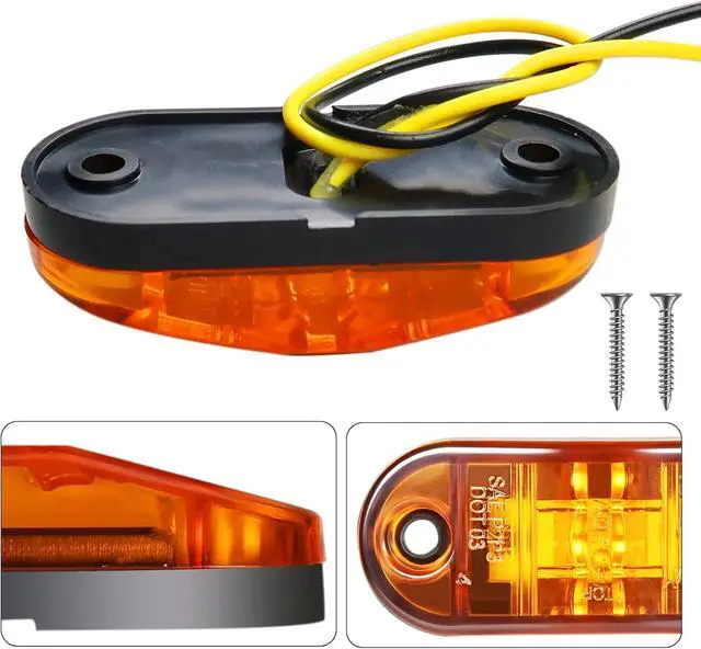 Alt view image 6 of 7 - LED Trailer Lights Kit Front Rear Side Marker Clearance Indicators Light Lamp, 20Pack Amber DC12-24V 2.5" Waterproof Universal for RV Camper Truck Van Caravan Boat,Amber