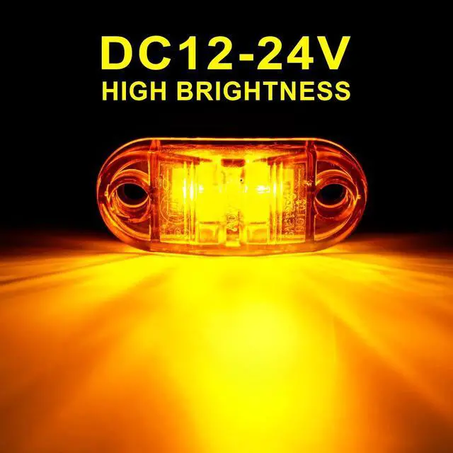 Alt view image 5 of 7 - LED Trailer Lights Kit Front Rear Side Marker Clearance Indicators Light Lamp, 20Pack Amber DC12-24V 2.5" Waterproof Universal for RV Camper Truck Van Caravan Boat,Amber