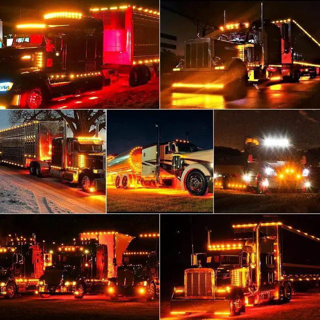 Alt view image 4 of 7 - LED Trailer Lights Kit Front Rear Side Marker Clearance Indicators Light Lamp, 20Pack Amber DC12-24V 2.5" Waterproof Universal for RV Camper Truck Van Caravan Boat,Amber