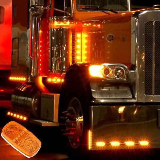 Alt view image 6 of 6 - LED Trailer Lights, 14 Pack Double Bullseye Marker Lights | IP67 Surface-Mount Side Marker Lights for RV, Camper, Cargo, Utility and Boat Trailers with Long-Lasting Visibility