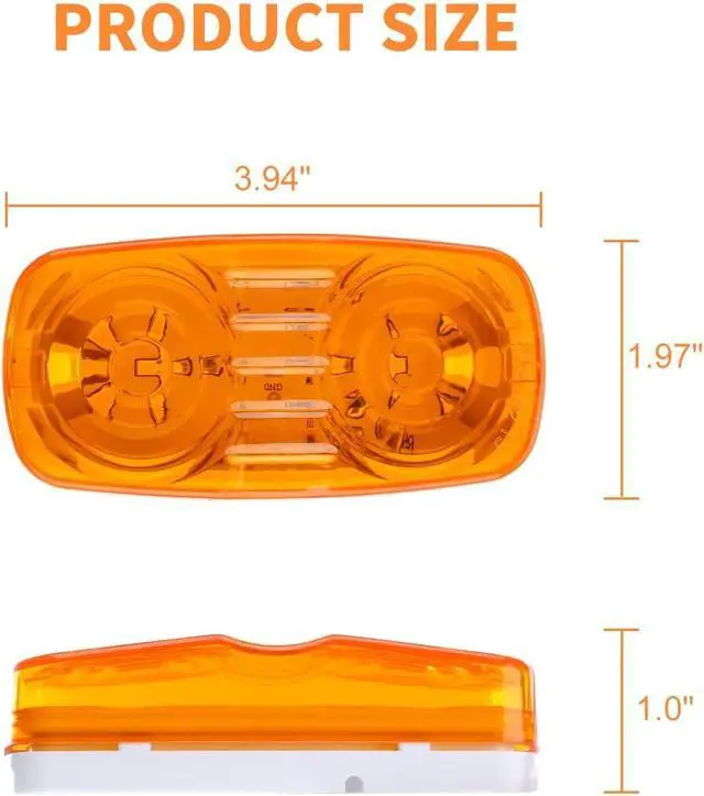 Alt view image 3 of 6 - LED Trailer Lights, 14 Pack Double Bullseye Marker Lights | IP67 Surface-Mount Side Marker Lights for RV, Camper, Cargo, Utility and Boat Trailers with Long-Lasting Visibility