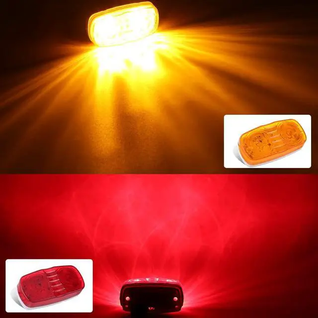 Alt view image 4 of 6 - LED Trailer Lights, 14 Pack Double Bullseye Marker Lights | IP67 Surface-Mount Side Marker Lights for RV, Camper, Cargo, Utility and Boat Trailers with Long-Lasting Visibility