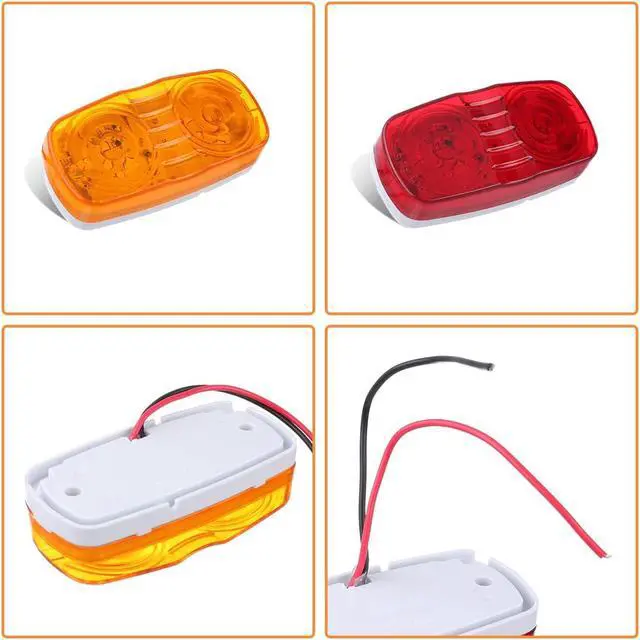 Alt view image 2 of 6 - LED Trailer Lights, 14 Pack Double Bullseye Marker Lights | IP67 Surface-Mount Side Marker Lights for RV, Camper, Cargo, Utility and Boat Trailers with Long-Lasting Visibility