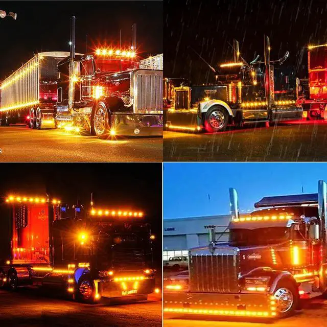 Alt view image 5 of 7 - 10 Pack Amber DC12-24V IP68 Waterproof LED Trailer Lights Kit Front Rear LED Side Marker Clearance Indicators Light for RV Camper Truck Van Caravan Boat