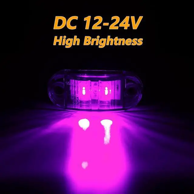 Alt view image 2 of 7 - DC12-24V IP68 Waterproof LED Trailer Lights Kit Front Rear LED Side Marker Clearance Indicators Light for RV Camper Truck Van Caravan Boat Trailer (Purple)