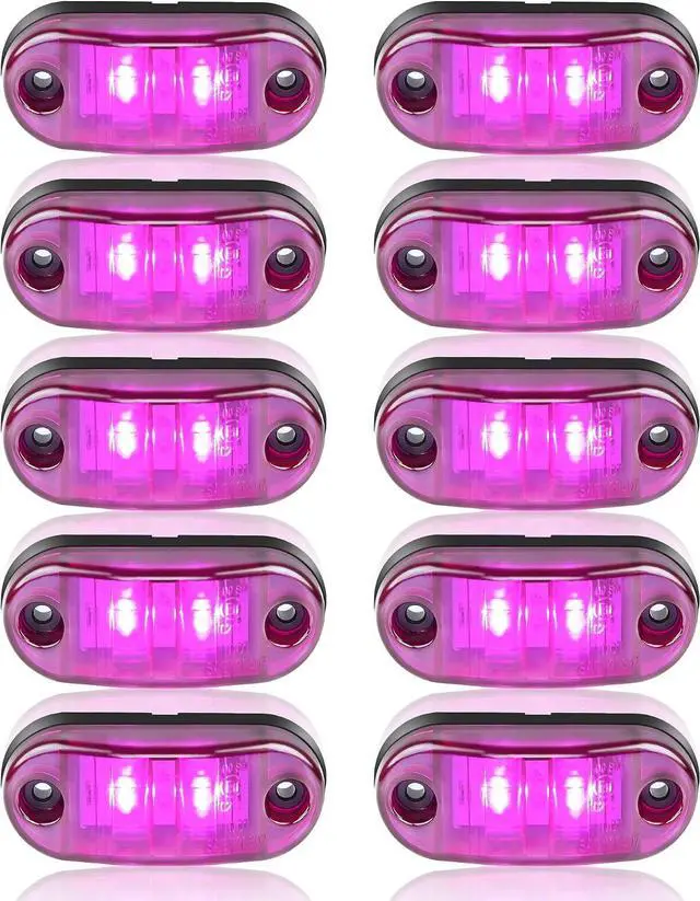 Main image of DC12-24V IP68 Waterproof LED Trailer Lights Kit Front Rear LED Side Marker Clearance Indicators Light for RV Camper Truck Van Caravan Boat Trailer (Purple)