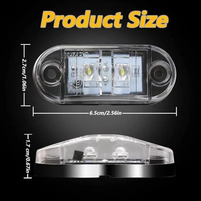 Alt view image 4 of 7 - DC12-24V IP68 Waterproof LED Trailer Lights Kit Front Rear LED Side Marker Clearance Indicators Light for RV Camper Truck Van Caravan Boat Trailer (Purple)