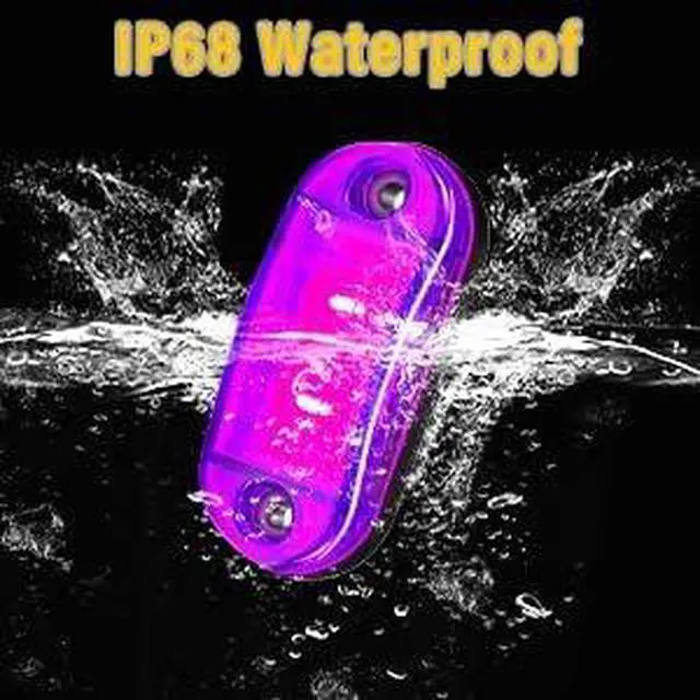 Alt view image 7 of 7 - DC12-24V IP68 Waterproof LED Trailer Lights Kit Front Rear LED Side Marker Clearance Indicators Light for RV Camper Truck Van Caravan Boat Trailer (Purple)
