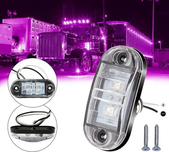 Alt view image 5 of 7 - DC12-24V IP68 Waterproof LED Trailer Lights Kit Front Rear LED Side Marker Clearance Indicators Light for RV Camper Truck Van Caravan Boat Trailer (Purple)