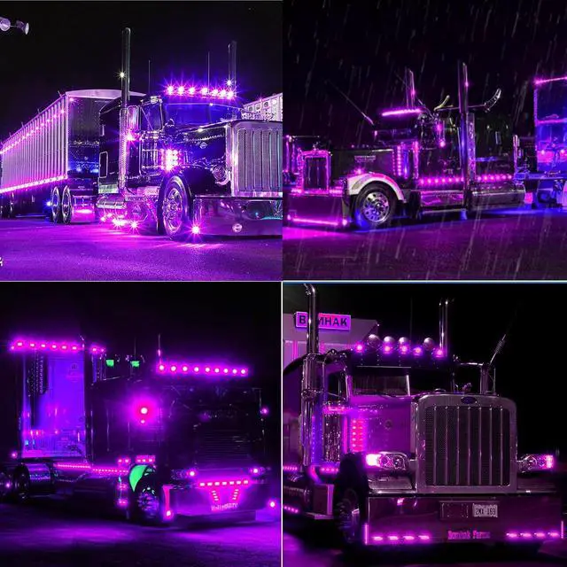 Alt view image 6 of 7 - DC12-24V IP68 Waterproof LED Trailer Lights Kit Front Rear LED Side Marker Clearance Indicators Light for RV Camper Truck Van Caravan Boat Trailer (Purple)
