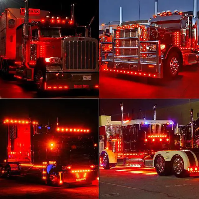 Alt view image 6 of 7 - 10 Pack Red DC12-24V IP68 Waterproof LED Trailer Lights Kit Front Rear LED Side Marker Clearance Indicators Light for RV Camper Truck Van Caravan Boat