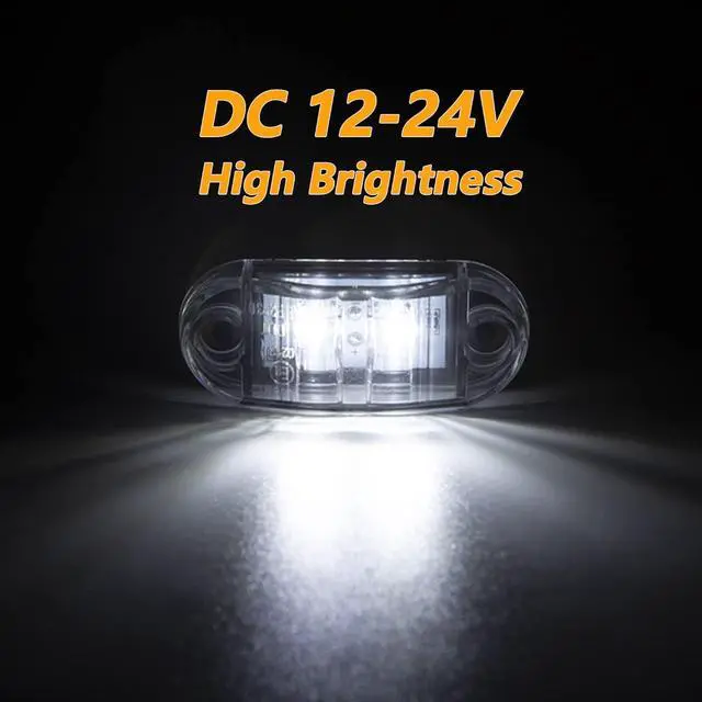 Alt view image 2 of 7 - 10 Pack White DC12-24V IP68 Waterproof LED Trailer Lights Kit Front Rear LED Side Marker Clearance Indicators Light for RV Camper Truck Van Caravan Boat