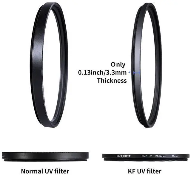 Alt view image 5 of 14 - K&F Concept MCUV Filter 55mm Ultra Slim Optics Multi Coated Ultraviolet Protection Camera UV Lens Filter Compatible With Canon Nikon Sony All DSLR Camera Filter