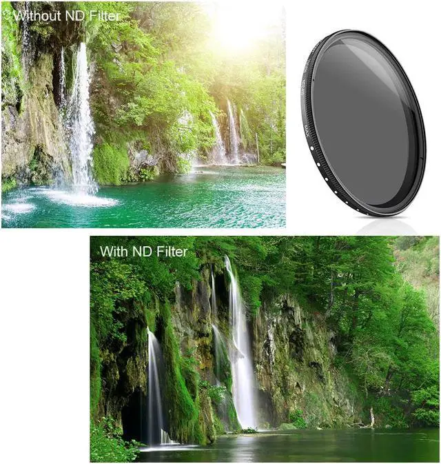 Alt view image 4 of 14 - K&F Concept ND Filter Variable ND2-400 ND Neutral Density Fader Adjustable ND2 ND4 ND8 ND16 ND32 to ND400 Lens Filter for Camera Lenses (77MM)