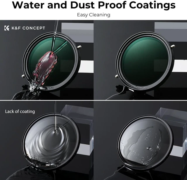 Alt view image 7 of 14 - K&F Concept Variable Fader 2 in 1 Adjustable CPL + ND2-32 Filter CPL Circular Polarizing Filter Neutral Density Polarizing Polarized Filter NO"X" Spot Aluminium Alloy Frame for all Camera Lens (67MM)