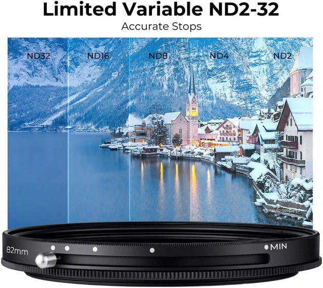 Alt view image 4 of 14 - K&F Concept Variable Fader 2 in 1 Adjustable CPL + ND2-32 Filter CPL Circular Polarizing Filter Neutral Density Polarizing Polarized Filter NO"X" Spot Aluminium Alloy Frame for all Camera Lens (67MM)