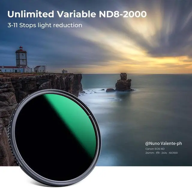 Alt view image 2 of 14 - K&F Concept 77MM ND8-ND2000  Adjustable ND Filter Camera Lense Variable Neutral Density With Multi-Resistant Coating for Camera Lenses(77mm)