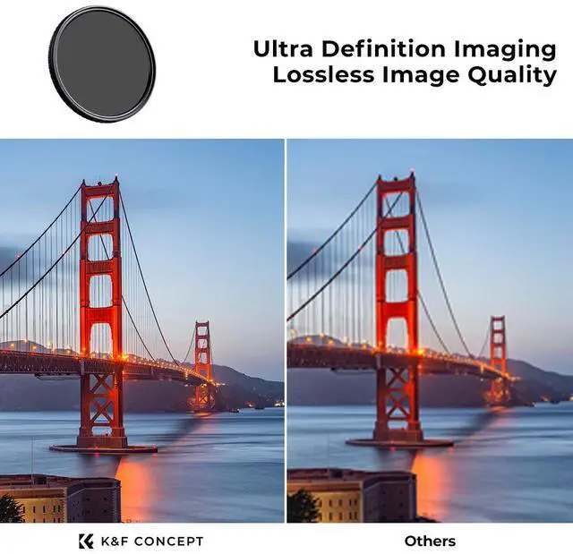 Alt view image 5 of 14 - K&F Concept 43mm ND2-ND32(1-5 Stop) Filter, Variable ND Filter, No X Spot/Waterproof/Scratch-Resistant, for Camera Lens