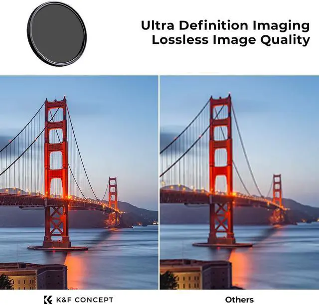 Alt view image 5 of 14 - K&F Concept 49mm ND2-ND32(1-5 Stop) Filter, Variable ND Filter, No X Spot/Waterproof/Scratch-Resistant, for Camera Lens