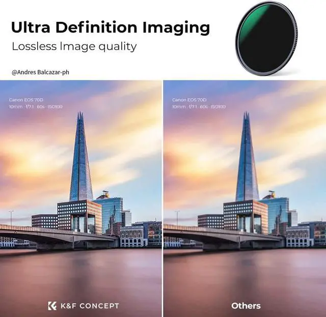 Alt view image 3 of 7 - K&F Concept 72mm ND1000 (10-Stop Fixed Neutral Density Filter) ND Lens Filter, 28 Multi-Layer Coatings Waterproof Scratch Resistant Super Slim for Camera Lens (Nnao-X Series)