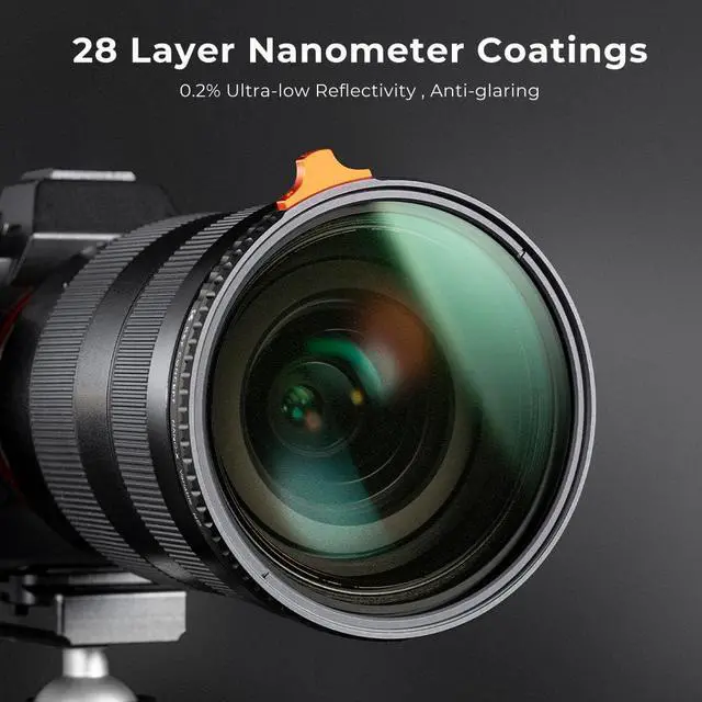 Alt view image 4 of 14 - K&F Concept 52mm Putter Variable ND Filter ND2-ND400 (1-9 Stops) 28 Multi-Layer Coatings Import AGC Glass Adjustable Neutral Density Filter for Camera Lens (Nano-X Series)