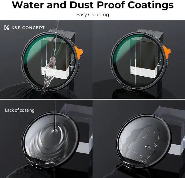 Alt view image 6 of 14 - K&F Concept 52mm Putter Variable ND Filter ND2-ND400 (1-9 Stops) 28 Multi-Layer Coatings Import AGC Glass Adjustable Neutral Density Filter for Camera Lens (Nano-X Series)