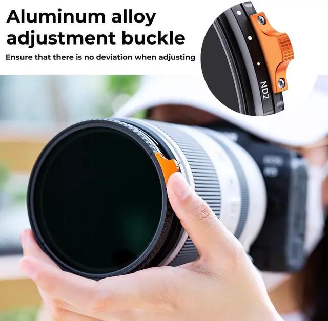 Alt view image 7 of 14 - K&F Concept 58mm Variable ND Filter ND2-ND400 (1-9 Stops) with Putter HD 28 Multi-Layer Coatings Import AGC Glass Adjustable Neutral Density Filter for Camera Lens
