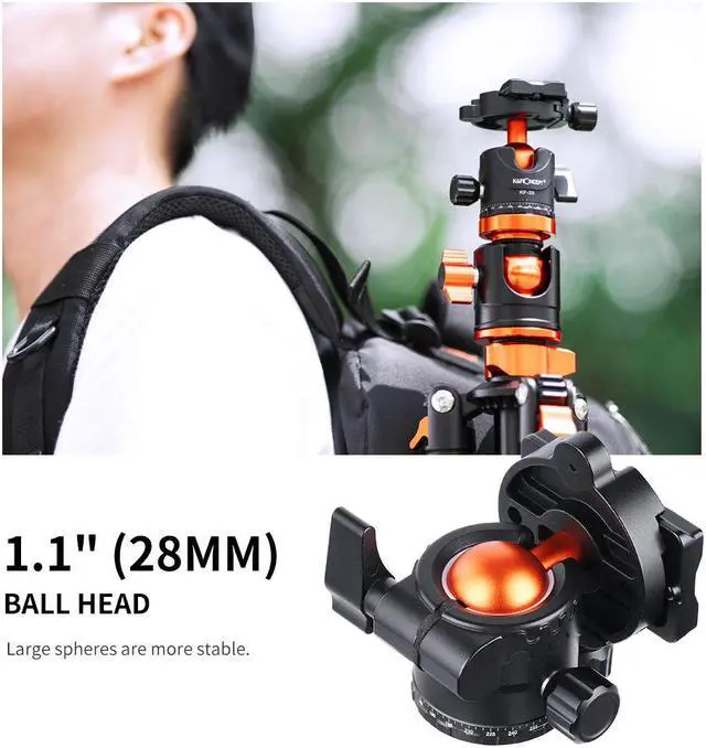 Alt view image 4 of 14 - K&F Concept 78 inch DSLR Camera Tripods with Magnesium Alloy Rotatable Multi-Angle Center Column,Load Capacity up to 22lbs/10kg