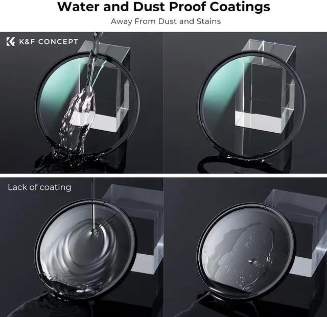 Alt view image 5 of 14 - K&F Concept 49mm MC UV Protection Filter Shockproof Tempered Optical Glass with 28 Multi-Layer Coatings HD/Waterproof/Scratch Resistant for Camera Lens (Nano-X Series)