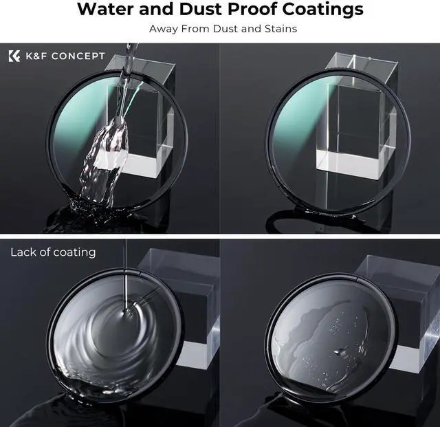 Alt view image 6 of 14 - K&F Concept 52mm MC UV Protection Filter Shockproof Tempered Optical Glass with 28 Multi-Layer Coatings HD/Waterproof/Scratch Resistant for Camera Lens (Nano-X Series)