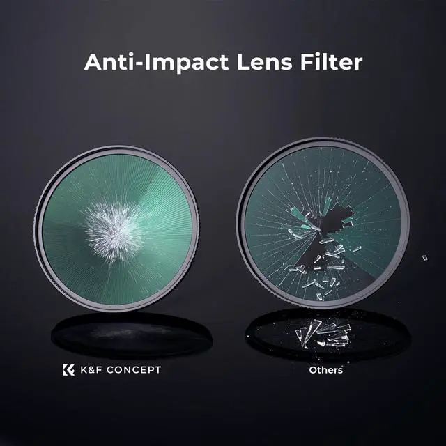 Alt view image 3 of 14 - K&F Concept 62mm MC UV Protection Filter Shockproof Tempered Optical Glass with 28 Multi-Layer Coatings HD/Waterproof/Scratch Resistant for Camera Lens (Nano-X Series)