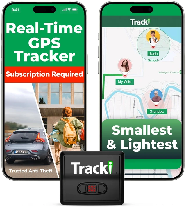 Main image of Tracki GPS Tracker - Real Time 4G LTE + 3G + 2G Coverage Worldwide. Smallest & Lightest Mini Magnetic Device for Vehicles, Kids, Dogs, Motorcycle. Subscription Required.
