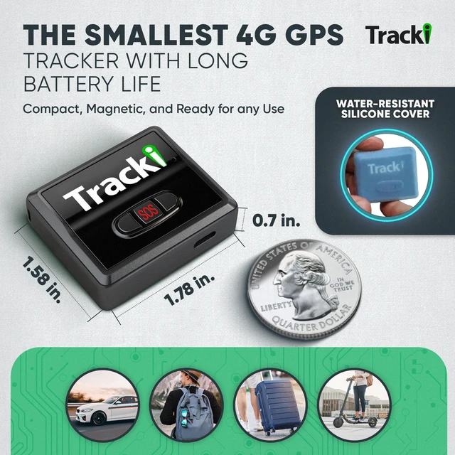 Alt view image 2 of 7 - Tracki GPS Tracker - Real Time 4G LTE + 3G + 2G Coverage Worldwide. Smallest & Lightest Mini Magnetic Device for Vehicles, Kids, Dogs, Motorcycle. Subscription Required.